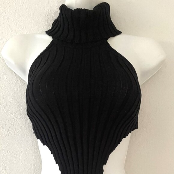 NEW BACKLESS KNIT TURTLE NECK CROP TOP - Picture 10 of 16